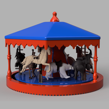 manege Karussell gadget Elefanten Strauß Pferd - Spielzeug Kunst drehen Tier Dekoration Holz Pferde tragen 3d print model - Mito3D