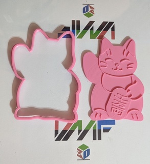 maneki neko biscuit coupeur Accueil maison Coupe cuisine chat chance céramique 3d print model - Mito3D