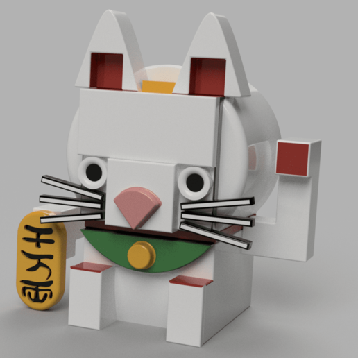 maneki Neko art décor jouet bureau Japon 3D print model - Mito3D