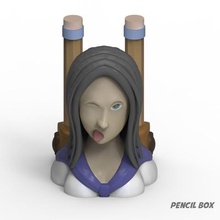 manga titular de un lápiz art fanart se anima la estatuilla pecho escultura decoración niña humanos 3d print model - Mito3D