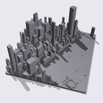 manhattan 3d carte ville art imprimé point repère amérique etats unis new york parc central grattes ciels 3d print model - Mito3D