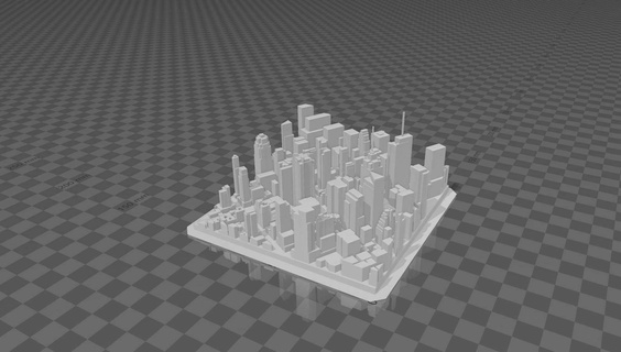 Manhattan nyc paysage urbain carré architecture paysages urbains diorama Times Square 3d print model - Mito3D