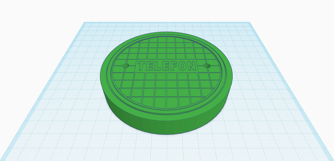 manhole cover telephone 1 8 scale maintenance hole coin 3d print model - Mito3D