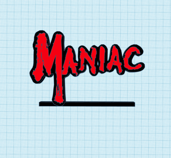 maniaque 1980 logo afficher maniacmancave3d 3d print model - Mito3D