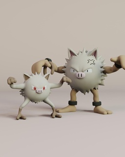 mankey evolution line Game game toy action pokemon anime japan tokio cartoon art manga cute home collectible sculpture character primeape 3d print model - Mito3D