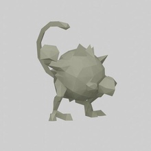 mankey poli Pokémon 3d print model - Mito3D