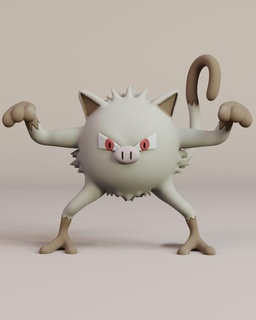 mankey Jeu jouet action Pokémon anime Japon tokio dessin animé art manga mignonne Accueil maison collectionner sculpture personnage primeape 3d print model - Mito3D