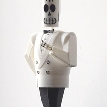 manny calavera de grim fandango juego arts lucas el cráneo 3d print model - Mito3D