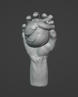 mano coração mão arte corpo humano mulher chaveiro 3d print model - Mito3D