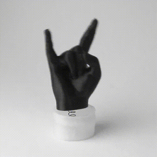 mano cornuta cartello corna roccia metallo forchetta francese 3D print model - Mito3D