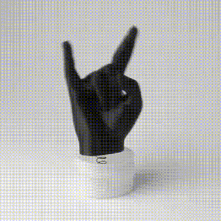 mano chifrudo placa chifres Rocha mão metal garfo francês 3d print model - Mito3D