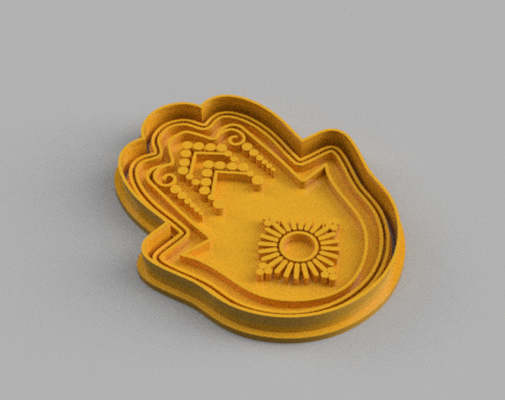 mano mandala plätzchen cutter zuhause haus schneiden cokie buddha hand buddhismus 3d print model - Mito3D