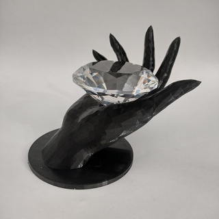 mano parà diamante ornamento braccio dita bicchiere cristallo 3d print model - Mito3D