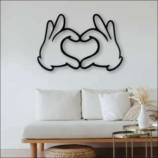 manos love wall decoration hands heart table 3d print model - Mito3D