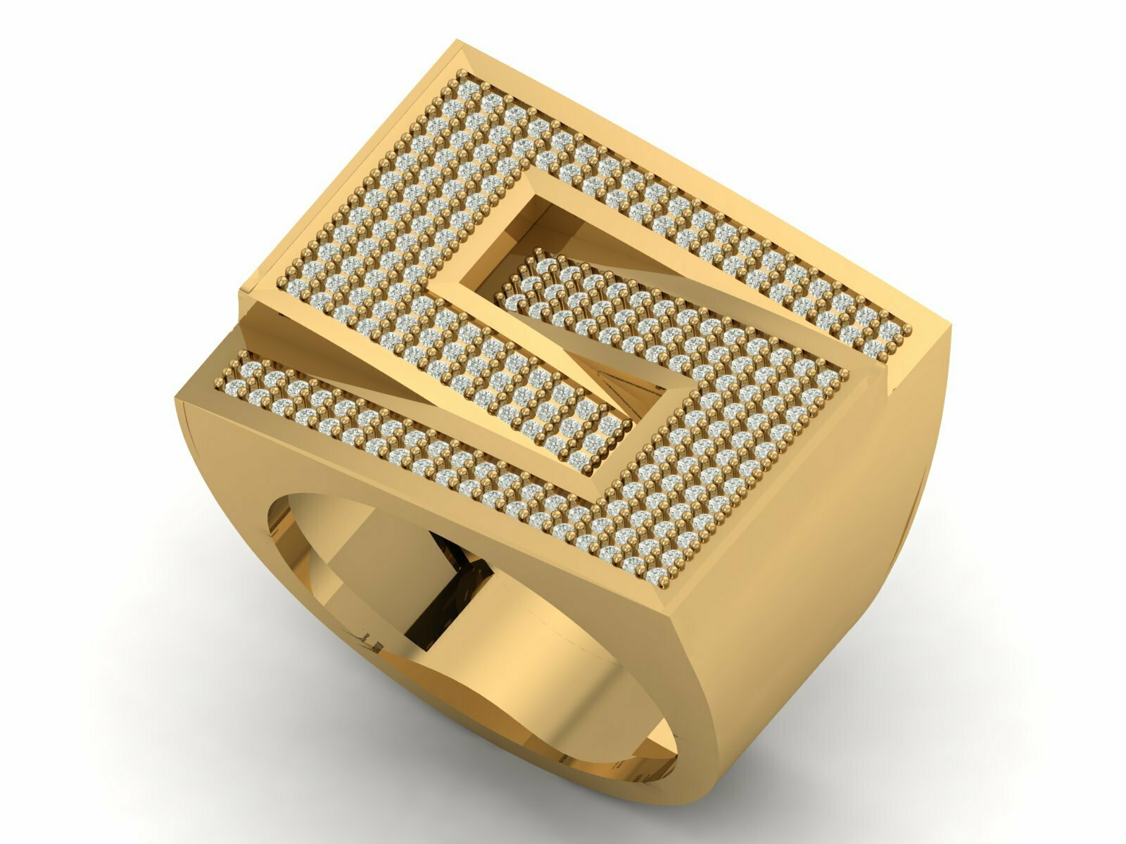 mans dimonad ring stone art gold jwellery jwel 3D print model - Mito3D