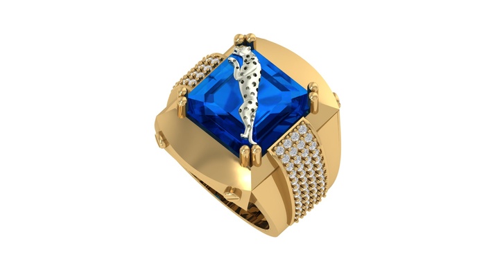 mans anillo joyería oro 3d print model - Mito3D