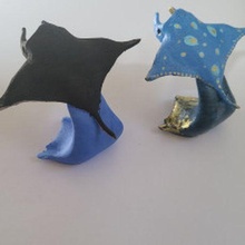 manta rayo ola animal animales juguete pez acuario decoración Arte agua mar criatura marina escultura esculpir 3d_print olas 3d print model - Mito3D