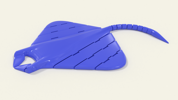manta agua juguete articulado 3d print model - Mito3D