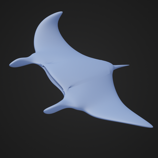 manta animal mar oceano arraia peixe polvo 3d print model - Mito3D