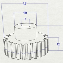 manual rolo veneziana engrenagem 24 dentes rolando carpintaria 3d print model - Mito3D