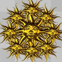many suns jewelry jewellery pendant sun symbol 3d print model - Mito3D