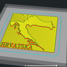 carte Croatie art géo l'histoire mapa géographie Croate 3d print model - Mito3D