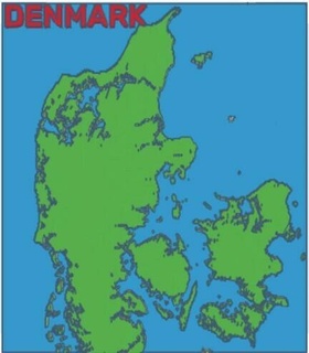 Karte Dänemark 3d print model - Mito3D