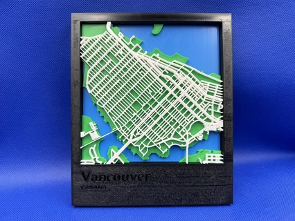 carta geografica centro vancouver Canada 3d print model - Mito3D