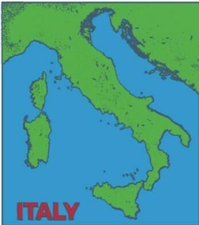 carta geografica Italia 3d print model - Mito3D
