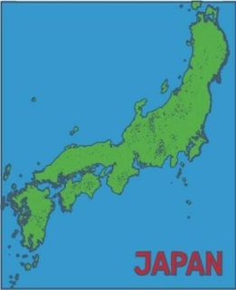 carta geografica Giappone 3d print model - Mito3D