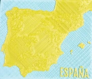 Karte Spanien 3d print model - Mito3D