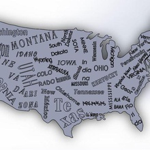 mapa de estados unidos los nombres cada estado la arquitectura uso américa nombre 3d print model - Mito3D