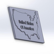harita ABD mimarlık kullanın Amerika Birleşik Devletleri göster 3d print model - Mito3D