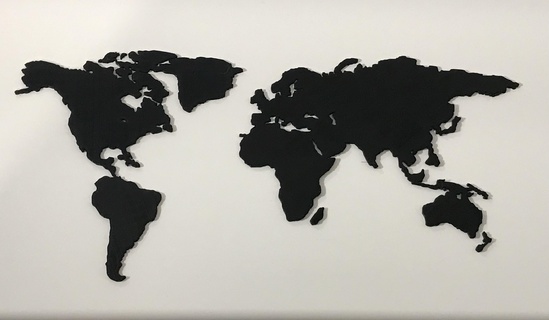 mapa mundo modelo impressão 3d fácil Europa América sul norte Ásia Austrália África Groenlândia 3d print model - Mito3D