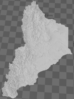 mapa topographie rester neuqu art Neuquen soulager Argentine Province ANTIBES FRANCE cordillère los Andes détallado cuadro géographie délimité 3d print model - Mito3D