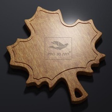 maple leaf cutting board - cnc files wood svg dxf eps pdf ai stl 3d print model - Mito3D