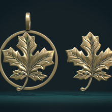 maple leaf ii jewelry foliage tree pendant canada 3d print model - Mito3D