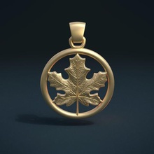 maple pendant jewelry foliage plant charm leaf tree canada forest 3d print model - Mito3D