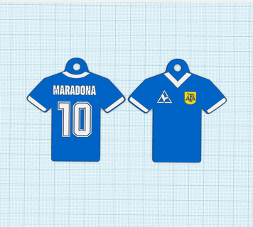 maradona 10 t-shirt key chain 3d print model - Mito3D