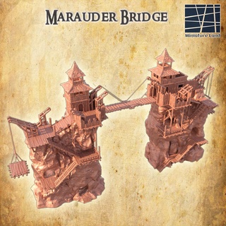 marauder bridge 28 mm tabletop terrain fort rpg dnd medieval supportfree old stone cliff structure playable interior modular 28mm 25mm 15mm wargame 3d print model - Mito3D