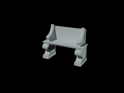 marbre banc jardin calcul 3d print model - Mito3D