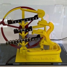 marmo orologio rotoli macchina meccanico meccanismo scultura ufficio 3d print model - Mito3D