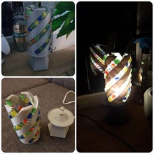 marble desk lamp home light spiral 3d print model - Mito3D