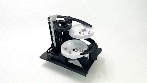 mármol máquina modular diseño barrena ascensor doble cuenco módulo correr cinético Arte laminación pelota escultura 3d print model - Mito3D