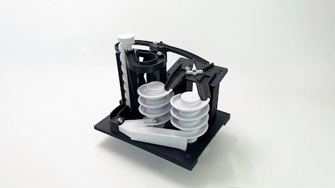 mármol máquina modular diseño barrena ascensor doble espiral módulo correr cinético Arte laminación pelota escultura 3d print model - Mito3D