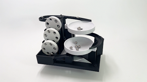 marble machine - modular design three wheeler elevator double bowl module run kinetic art rolling ball sculpture 3d print model - Mito3D