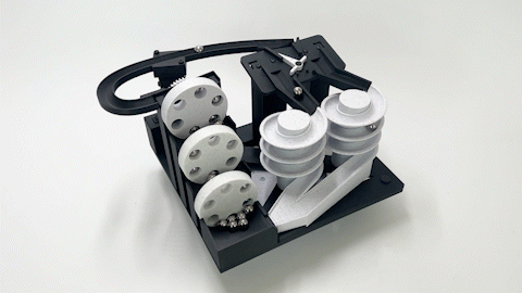 mármol máquina modular diseño rodador ascensor doble espiral módulo correr cinético Arte laminación pelota escultura 3d print model - Mito3D