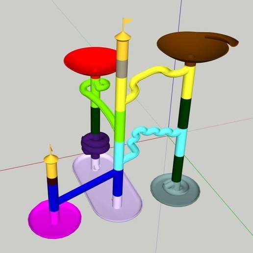 marmo eseguire alto dritto strumento La stampa 3d giocattolo rube goldberg di puzzle traccia gara il ragazzi heath robinson l'istruzione 3D print model - Mito3D
