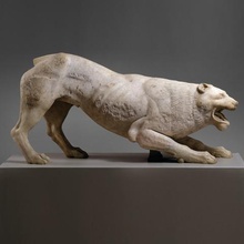 marble statue lion game met museum scan sculpture animals 3d print model - Mito3D
