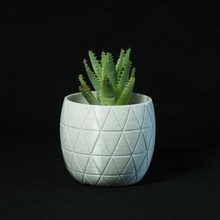 marble triangle vase forniture desk pen pencil holder bucket cilinder plant 3d print model - Mito3D